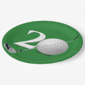 20誕生日ゴルフボール&クラブオングリーン ペーパープレート (アングル)