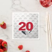 20誕生日ゴルフボール スタンダードカクテルナプキン (インサイチュ)