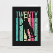 20誕生日スケートガールスケートボードスケートで滑る20 カード (正面)
