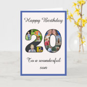 20誕生日ソンフォトコラージュテンプレート カード (黄色い花)