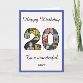 20誕生日ソンフォトコラージュテンプレート カード