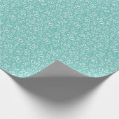 20誕生日ティール(緑がかった色)/ホワイトランダム番号パターン20 ラッピングペーパー (角)