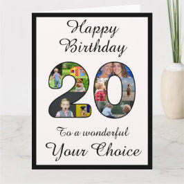20誕生日ハッピー20文字&写真テンプレート カード