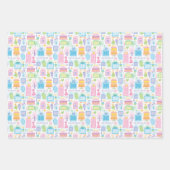 20誕生日パステルピンクケーキプレゼントバルーン ラッピングペーパーシート (正面3)