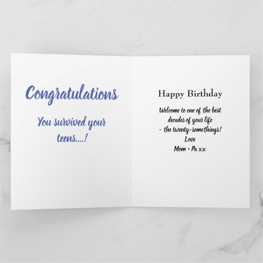 20誕生日フォトコラージュソンラユニークージ カード (内部)