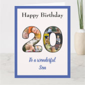 20誕生日フォトコラージュソンラユニークージ カード (正面)