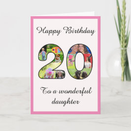 20誕生日フォトコラージュモンタージュ カード