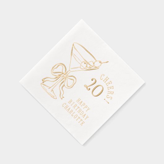 20誕生日マルティーニ応援2パーソナライズされた 箔ナプキン (右)