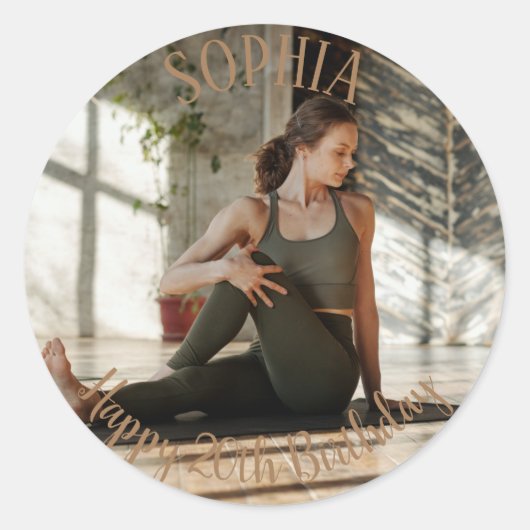 20誕生日写真 ラウンドシール (正面)