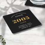 20誕生日名2005ブラック金ゴールドシック スクエアペーパーコースター<br><div class="desc">プレミアム20th誕生日ブラックと金ゴールドパーソナライズされた紙コースター – お祝いエレガンス。20祝番目の誕生日紙コースターとスタイルでの節目の誕生日をシックでプレミアム品質の私たちの。魅力的なブラックと金ゴールドの配色で絶妙にデザインされたコースターは、20歳の誕生日のバッシュに贅沢で洗練されたtouchを加える。完全な表現デザインを持つ個人のスタイルパーソナライズされた、真のパーティー美学を作ることユニークができる。これらの高品質コースターは、吸収性紙から作られ、審美的に喜ばれるだけでなく、高度に機能性とエコを持ってフレンドリーいる。まシンプルだエレガント、パーティーの雰囲気を高める方法。・完全なデザインパーソナライズされた、あなたの特定のパーティーの好みにケータリング・吸収誕生日を確保・効果的なクリーンアップと利便性を確保します高品質・テーブルの設定に洗練された貸し出しに最適・耐久性と強い、引き裂きに耐える・美意識に優れた大きなパックサイズで提供・幅広い食器と使い捨ええて紙 金ゴールドのクリーンアップ後のtouch・ゲストに感動を与え、思い出に残るお祝いスナップショットを作成することが保証</div>