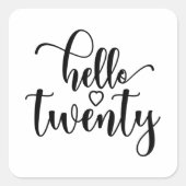 20誕生日女性こんにちは20かわいい20歳 スクエアシール