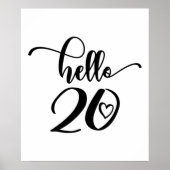 20誕生日女性こんにちは20かわいい20歳 ポスター (正面)