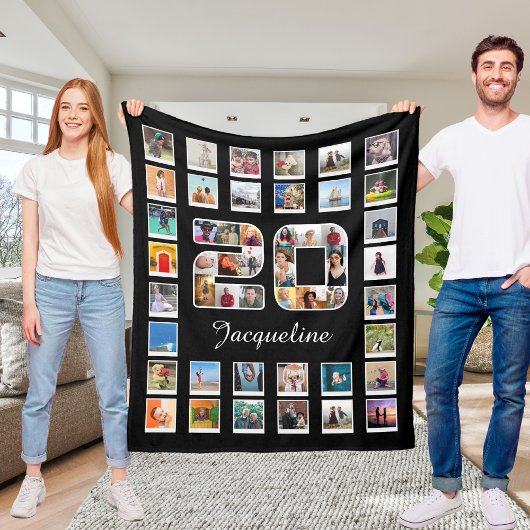 20誕生日家族写真集49写真 フリースブランケット