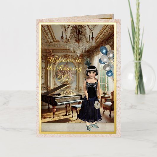 20誕生日折り畳みフォイルカード 箔シーズンカード (正面)