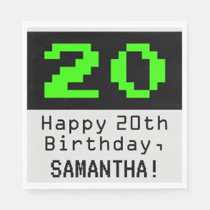 20誕生日目-ネルディ/オタク系のスタイル「20」と名前 スタンダードランチョンナプキン
