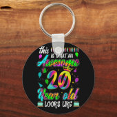 20誕生日素晴らし20歳が次のように見える キーホルダー (正面)