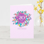 20誕生日花と水玉模様カード カード (黄色い花)