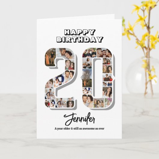 20誕生日記念日20写真集 カード (黄色い花)