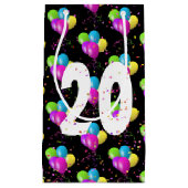 20誕生日風船と紙吹雪小抱き枕 スモールペーパーバッグ (正面)