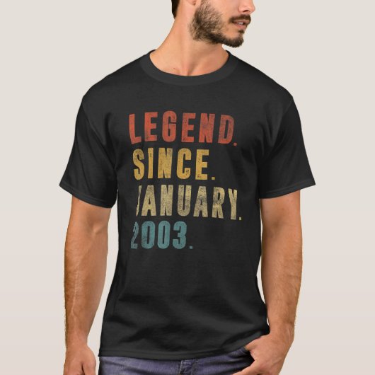 20誕生日20年伝説1月20日以来 Tシャツ (正面)