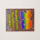 20誕生日:おもしろいグラフインスパイアィレインボー20 ジグソーパズル (横)