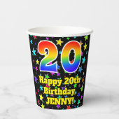 20誕生日:おもしろい星型と虹20 紙コップ (裏面)