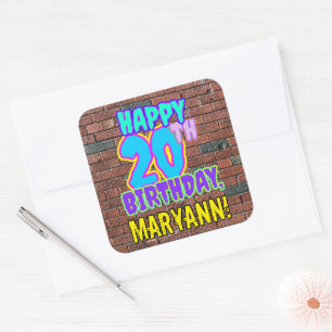 20誕生日-おもしろい、アーバングラフィティインスパイアルック スクエアシール