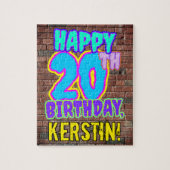 20誕生日～おもしろい、アーバン・グラフィティ・ルック ジグソーパズル (縦)