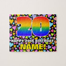 20誕生日:おもしろい、愛するハートシェイプ+「20」