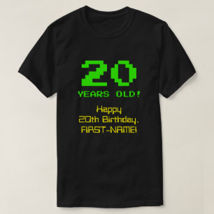 20誕生日:おもしろい、8ビットルック、Nerdy /オタク系の「20」 Tシャツ