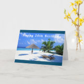 「20誕生日」のビーチで1日も良い カード (黄色い花)