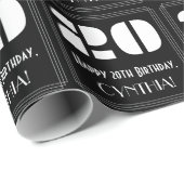 20誕生日:インスパイアアールデコ「20」の外観と名前 ラッピングペーパー (ロールコーナー)