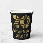 20誕生日:インスパイアアールデコ「20」の外観と名前 紙コップ (裏面)