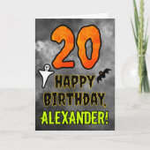 20誕生日:エリーハロウィーンテーマ+名前をカスタムする カード (正面)
