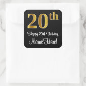 20誕生日-エレガント高級フェイク金ゴールドルック# スクエアシール (バッグ)