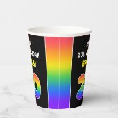 20誕生日:カラフルレインボー# 20、名前をカスタムする 紙コップ (右)