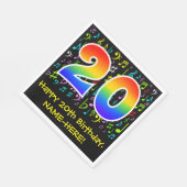 20誕生日-カラフル音楽シンボル, Rainbow 20 スタンダードランチョンナプキン (角)