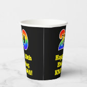 20誕生日:カラフル、おもしろい、エキサイティング、レインボー20 紙コップ (右)