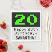 20誕生日 – ネディ/オタク系のスタイル「20」と名前 スタンダードランチョンナプキン (インサイチュ)