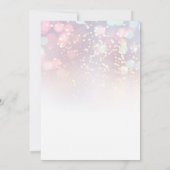 20誕生日-バラ金ゴールド風船ピンクライト 招待状 (裏面)