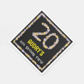 20誕生日:フローラ花数名前をカスタムする スタンダードランチョンナプキン (角)