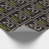 20誕生日:フローラ花数名前をカスタムする ラッピングペーパー (角)