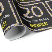 20誕生日:フローラ花数名前をカスタムする ラッピングペーパー (ロールコーナー)