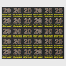 20誕生日：名前フェイク&木目パターン「20」