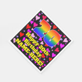 20誕生日：愛するハートパターン、虹# 20 スタンダードランチョンナプキン (角)