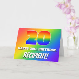 20誕生日:数々のカラー虹色パターン# 20 カード