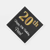 20誕生日～豪華エレガントなフェイク金ゴールド外観# スタンダードランチョンナプキン (角)