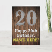 20誕生日: Country インスパイア Western  Look, Name カード (正面)