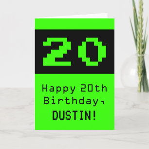 20誕生日:Nerdy / オタク系のスタイル「20」と名前 カード