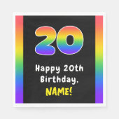 20誕生日: Rainbow Spectrum # 20、名前をカスタムする スタンダードランチョンナプキン (正面)